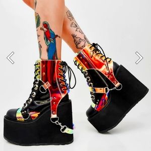 Demonia Black hole platform boots